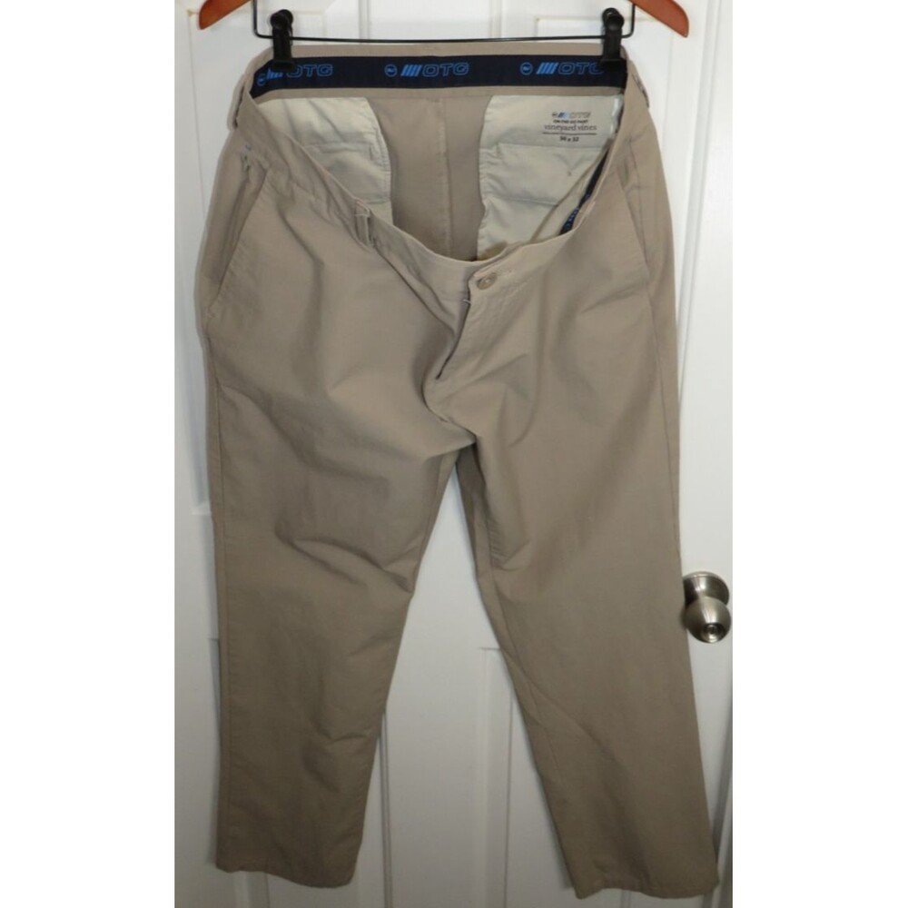 Vineyard Vines On The Go OTG Performance Pants Mens36x32 Khaki 5 Pocket Chino